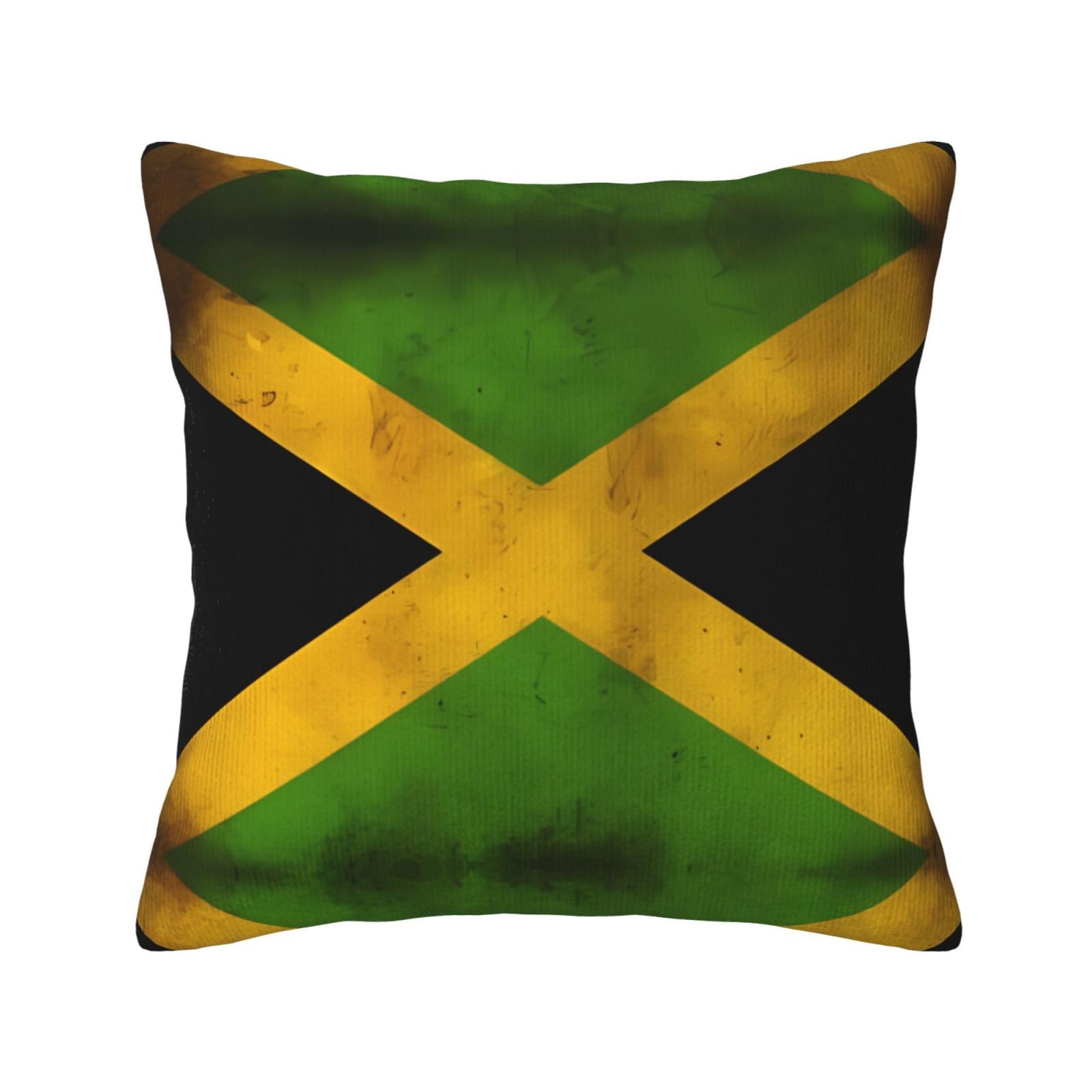 HGIUYDRD Old Jamaican Flag Print Corduroy Throw Pillow with Invisible Zipper Closure for Living Room, Couch and Bed