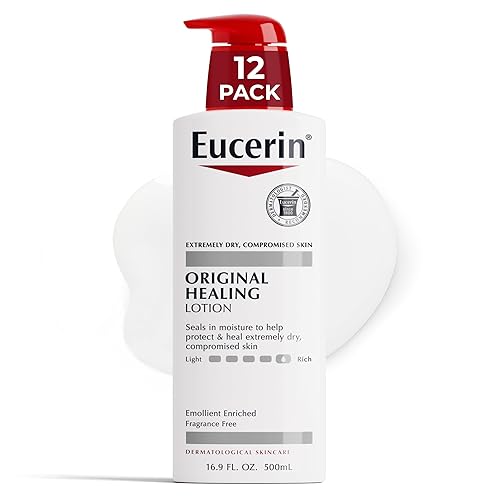 Eucerin Original Healing Rich Loción corporal, loción corporal para piel seca, botella de bomba de 16.9 onzas líquidas (paquete de 12)