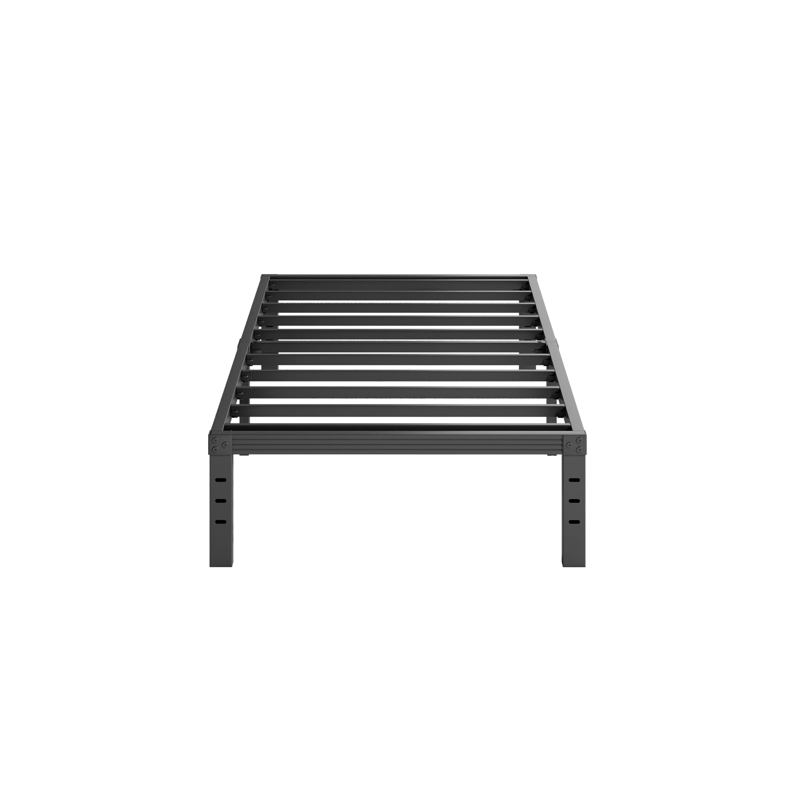 Furnitui 14 Inch High Metal Platform Twin Size Bed Frame, Bed Frame Twin No Box Spring Needed, Easy Assembly, Noise Free, Sturdy, Black