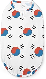 Korea South Flag Dog Shirts Breathable Soft Basic Vest for Puppy and Cat, Doggy Tee Tank Top