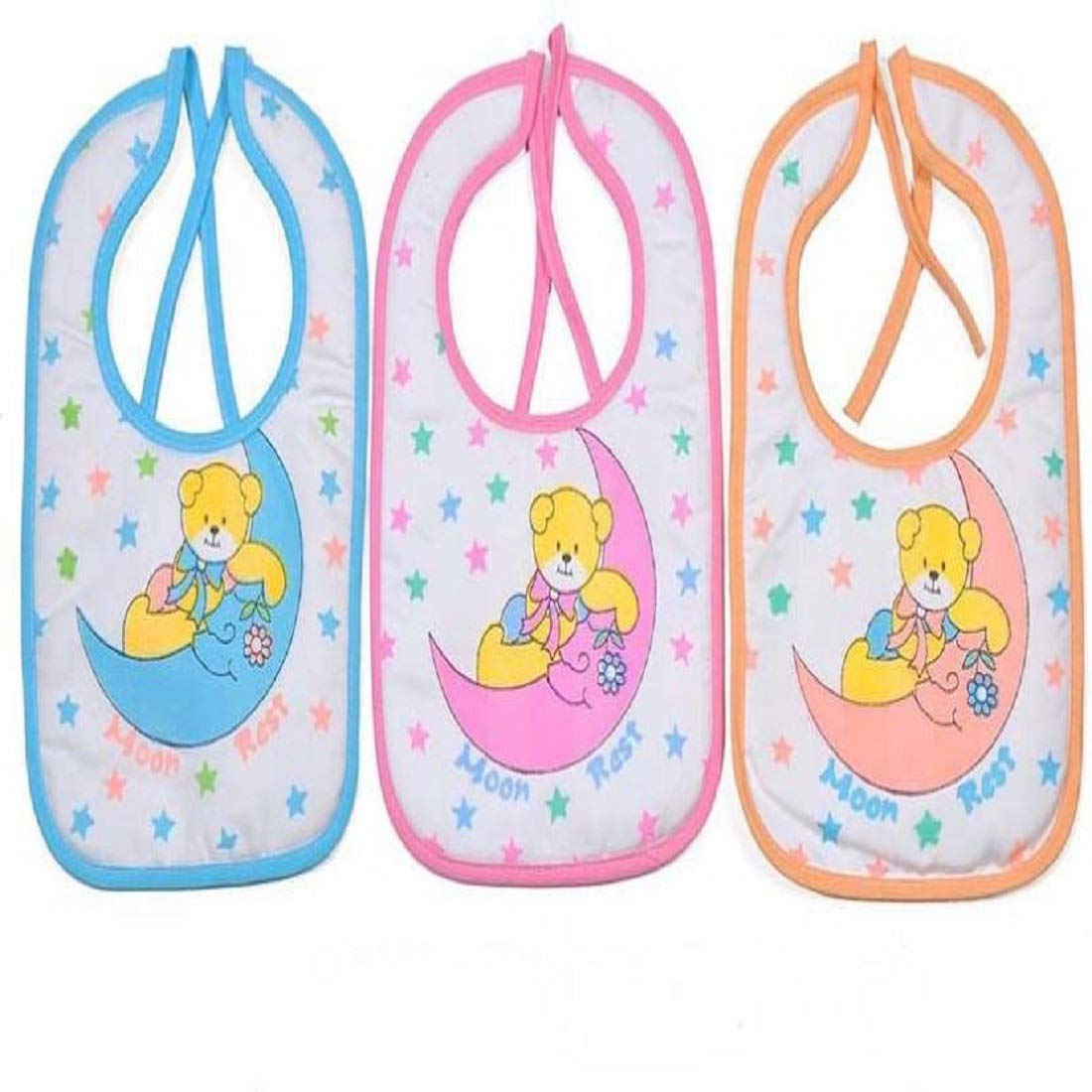 CHOTE USTAD Newborn Baby Printed Aprons Bibs, Pack of 3 (Multi-Color)