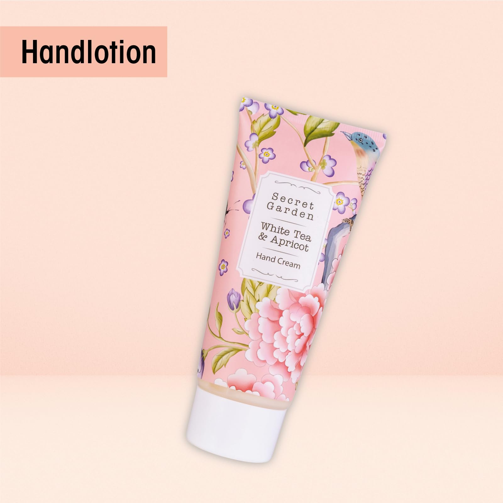 Accentra Geschenkset SECRET GARDEN, 10-teiliges Geschenkset für Frauen mit Duschgel, Schaumbad, Lotion, Peeling, Handcreme, Badesalz, Rosenkonfetti und Badebombe in einer Holzbox, White Tea Apricot