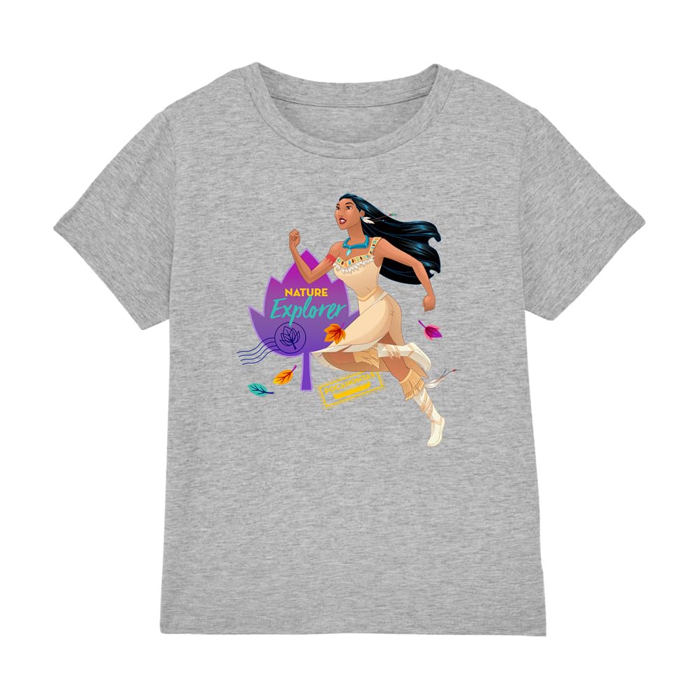 Pocahontas Natural Explorer Girls T Shirt, Athletic Heather, 7-8 Years