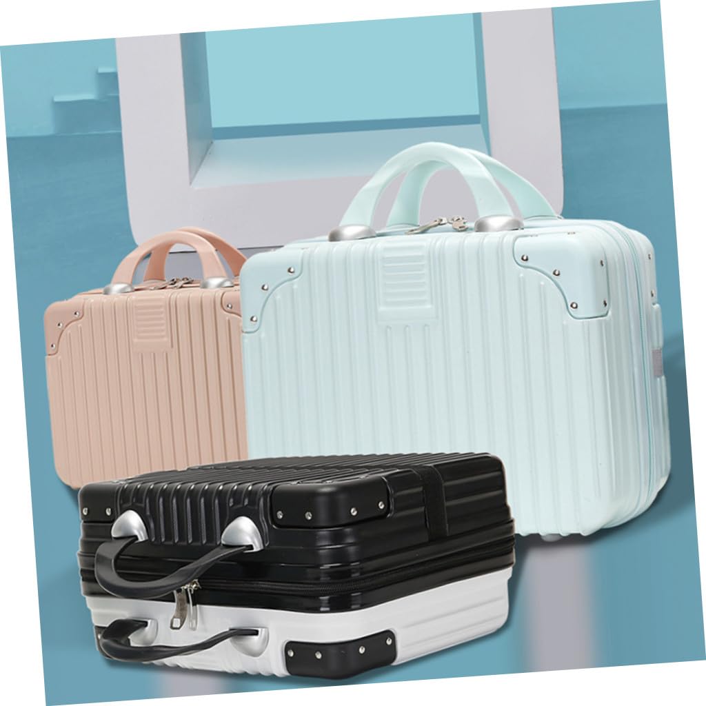Angoily Valise de Maquillage Organisateur de Trousse à Cosmétiques en Abs et Pc Grosse Capacité à Fixer Poignée de Valise pour Voyage et Maison