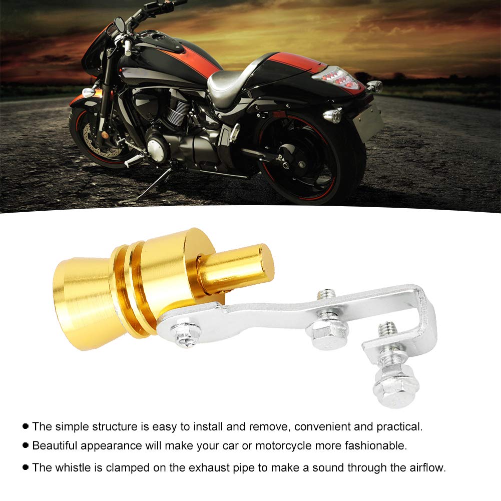 Tbest Turbo Sirena, Turbina Auto Fischio Tubo di Scarico Altoparlante Auto Turbo Suono Tubo di Scarico Tubo di Scarico Forte Fischio Modificato Auto Motor Accessori Auto (oro)