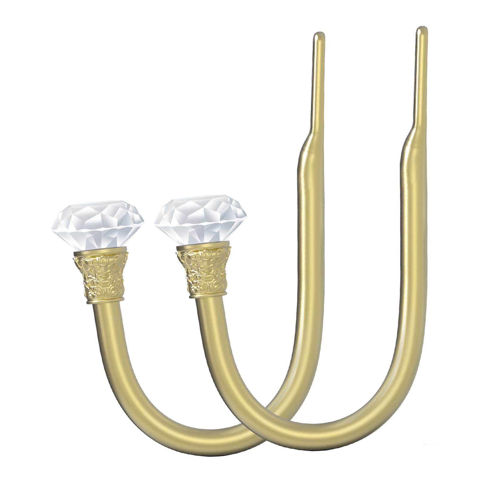 Hion Curtain Holdbacks Gold 2pcs, Curtain Tiebacks Wall Mounted Curtain Hooks Holders for Drapes