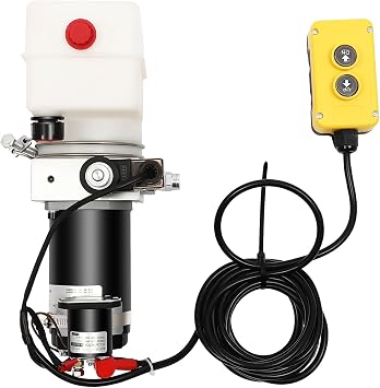 Electric Hydraulic Pump, 12V Hydraulic Pump for Dump Trailer, 1.58 Qt Remotely Controlled Single Acting Dump Truck Hydraulic Pump for Dump Trailers, Car Lifting Platforms