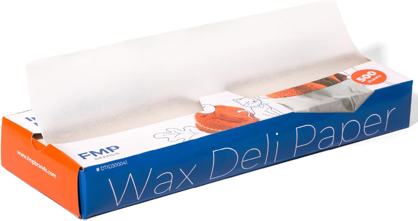 [500 Pack] Interfolded Food and Deli Dry Wrap Wax Paper Sheets with Dispenser Box, 15 X 10.75 Inch