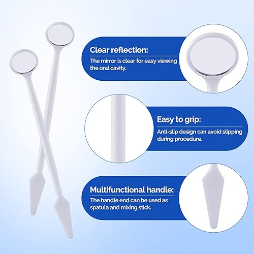 Miniatura 4 de JMU 2200 espejos dentales desechables para examen bucal, espejos de dientes orales, empaquetados individualmente (100 unidadespaquete, 22 por caja)