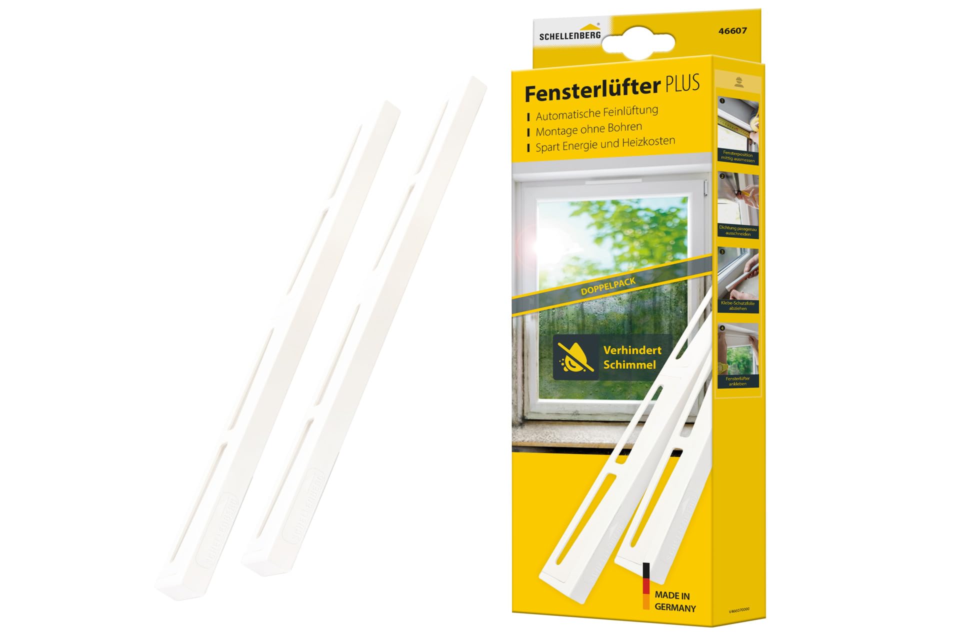 Schellenberg Fensterlüfter Plus Weiß Doppelpack