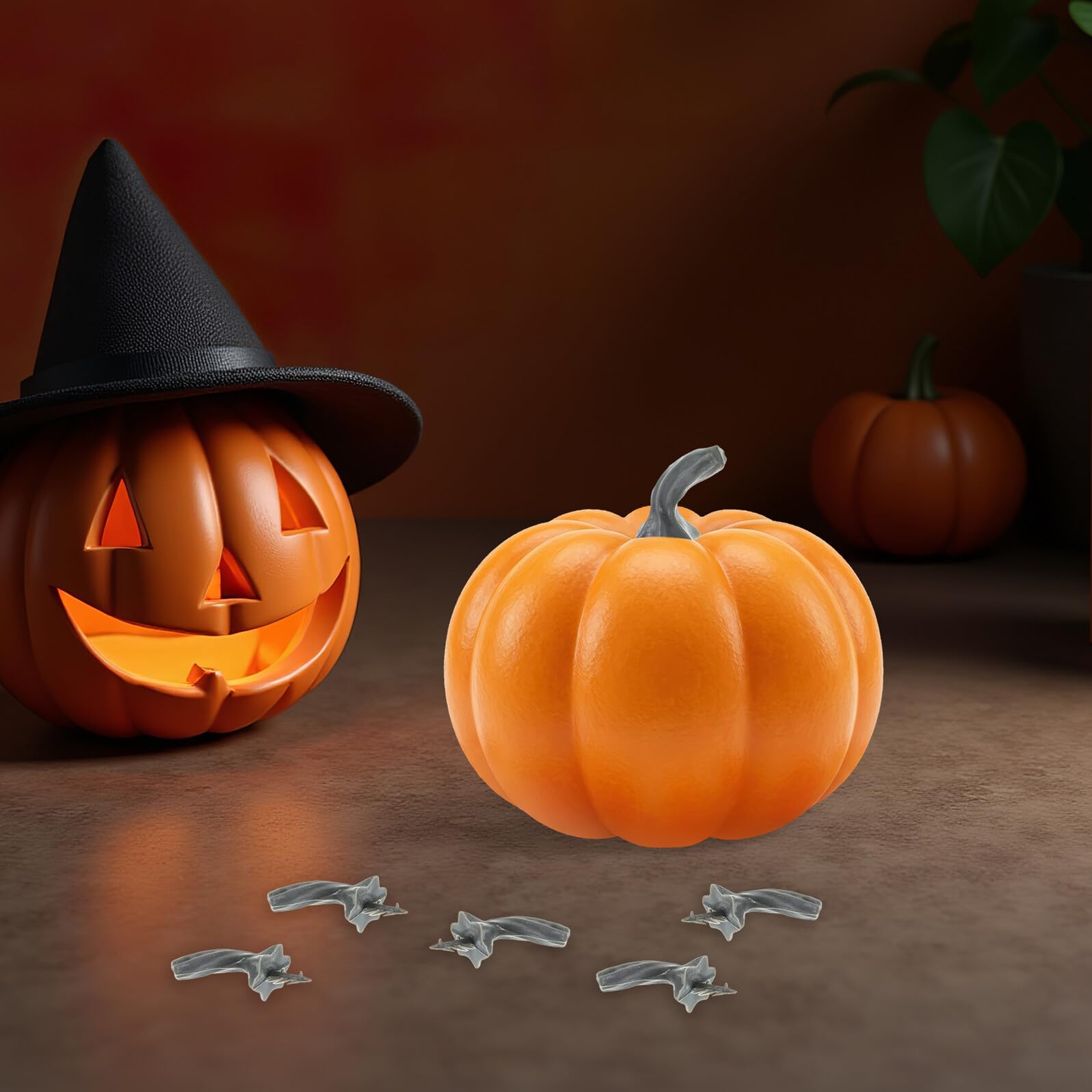 OUNONA 50pezzi Steli di Zucca Finti in Plastica Steli di Zucca Corti per Artigianato Forniture per Lavori Artigianali Autunnali