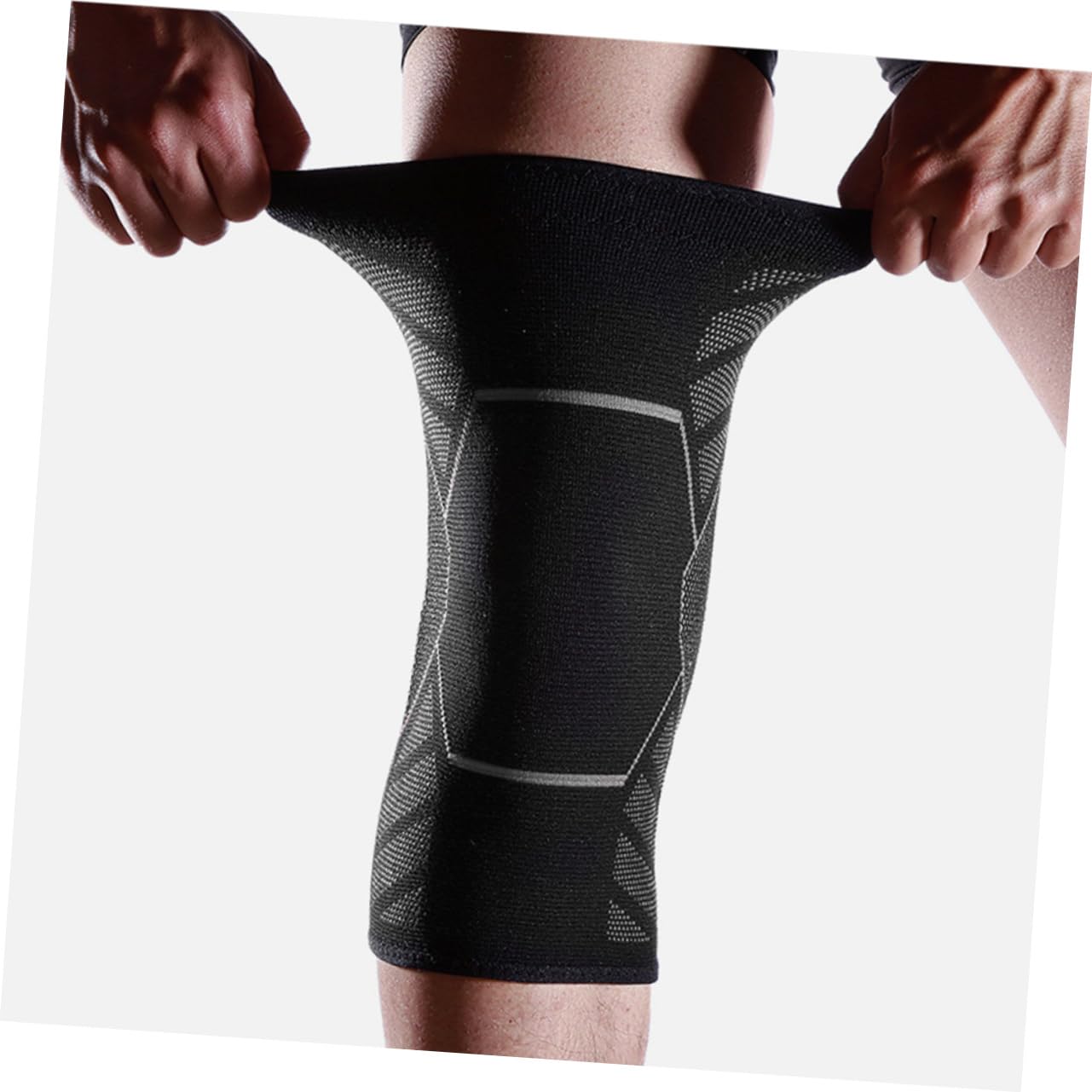 IWOWHERO Sports Brace for Running Basketball Anti-Slip Knee Pads Leg Brace Sleeves Protection Sleeve Pads (Size l Grey)