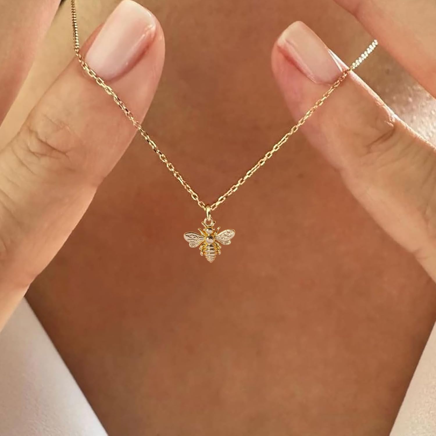 14K Gold Plated Dainty Pendant Butterfly Bead Boot Bee Baseball Flower Compass Airplane Heart Hummingbird Tree Necklace Simple Jewelry Gift for Women - Image 2