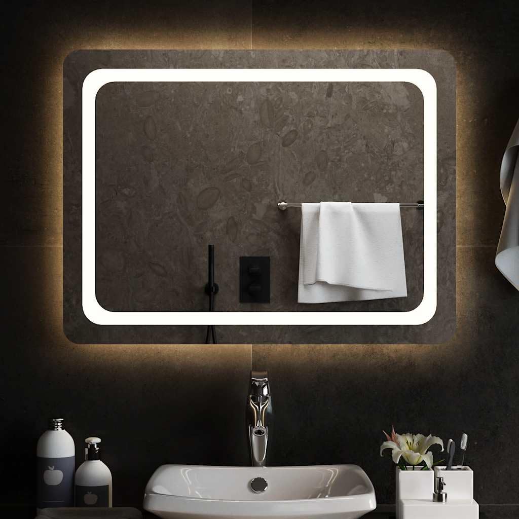 Miroir de salle de bain à LED pour une routine matinale parfaite 80x60 cm