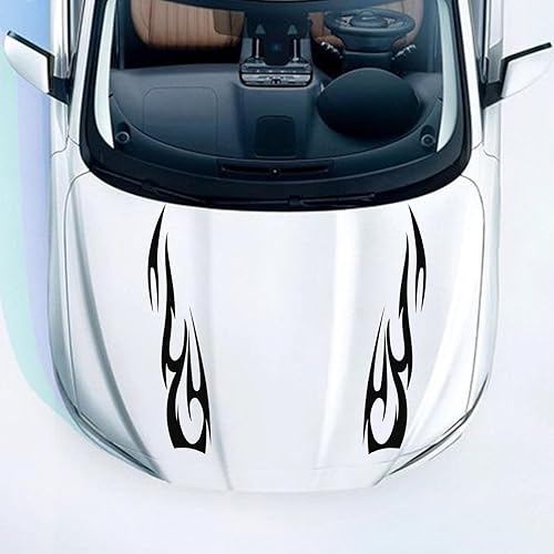 Miniatura 6 de YAMUDA Universal Racing coche cuerpo lado falda vinilo capucha llama patrón pegatinas decorativas negro YQ21 (4PCS)