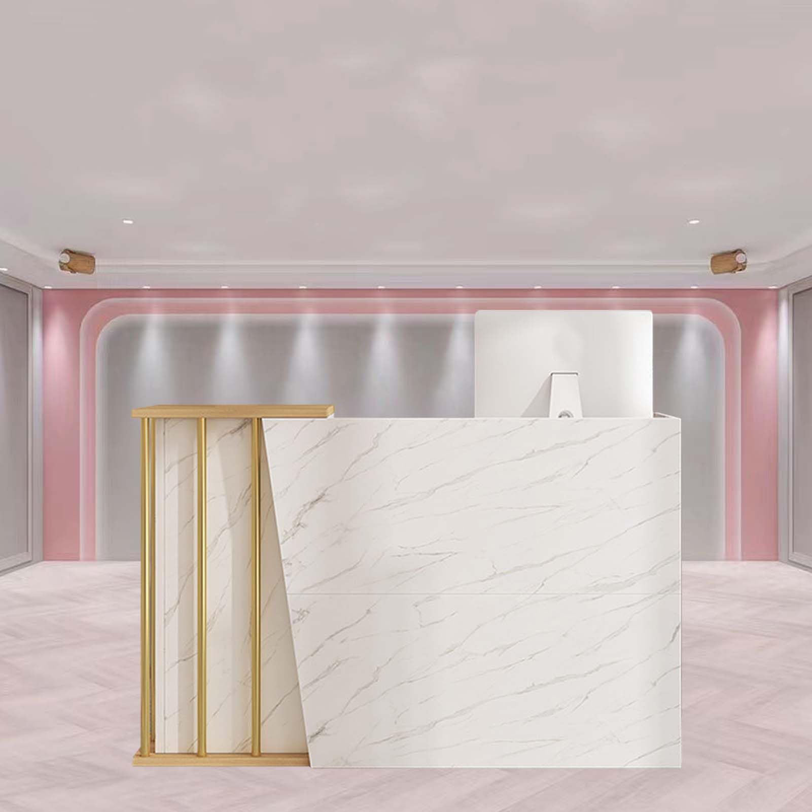 Banco Reception Bancone Reception Spazioso Bancone Cassa Banco Reception Moderno Bancone Reception Ufficio per Hall Negozio Azienda(Size:120CM,Color:b)
