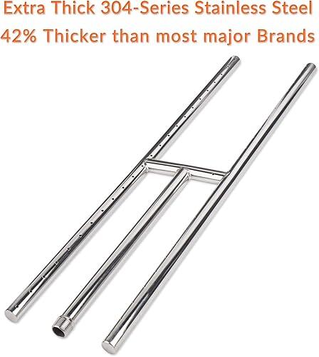 Miniatura 3 de GASPRO 24 x 6 inch Gas Fireplace Burner, Stainless Steel H Burner for Gas Fireplace, Fire Pit, Propane & Natural Gas, Non-Whistle, Easy to Install