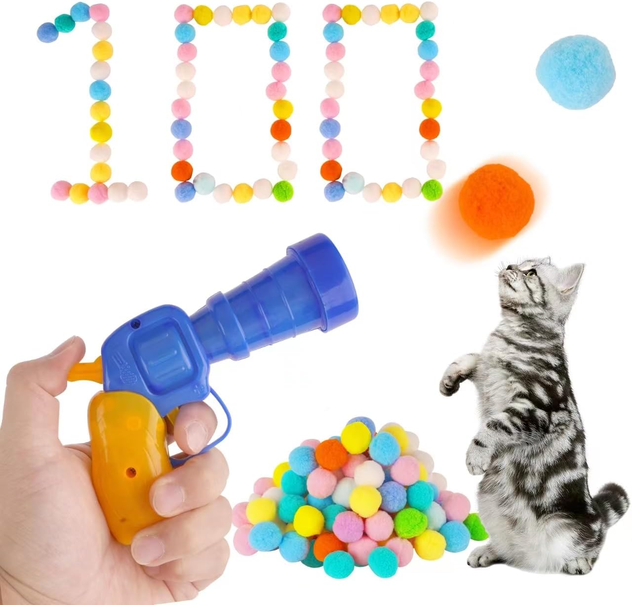 HiLugn Indoor cat Toys, Cat Toy Balls, Interactive Toys