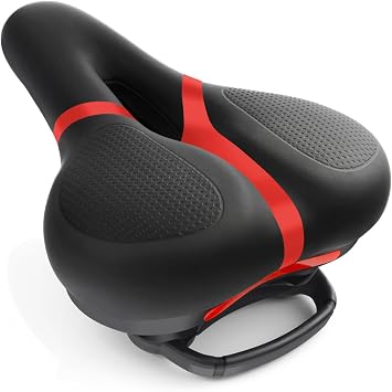MXMXK Bicycle Seat Cushion Replacement, Comfort Bike Seat for Men and Women | 3 Sizes Bike Saddle Memory Foam Padded Bike Seat Cushion Compatible for Peloton, Mountain, City Bikes, Indoor Exercise Bikes