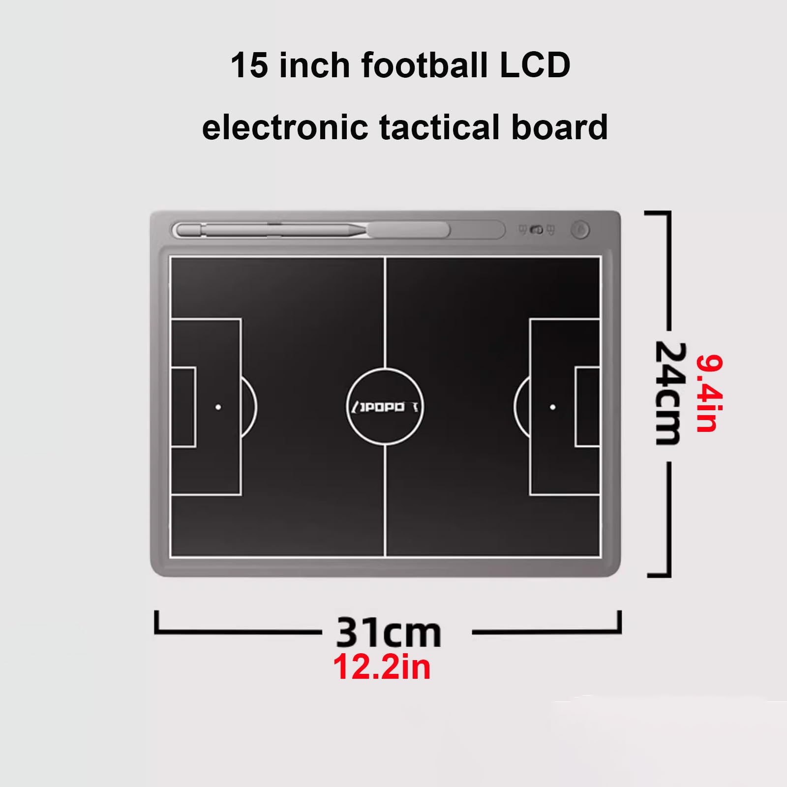 Tablero Electrónico de Entrenamiento de Fútbol, Pizarra Táctica LCD de Fútbol, Pizarra Entrenador, Tablero Táctico Portátil, Pizarras Estratégicas con Lápiz y Bolsa de Almacenamiento(15in)