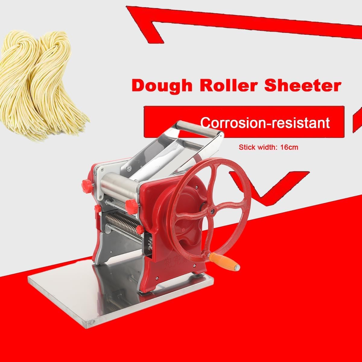 TYH Sfoglieria Manuale, Macchina per Pasta da 16 Cm, Spessore 3 Mm, Macchina per Pasta con Spessore Regolabile, per Uso Commerciale E Domestico, per Spaghetti, Fettuccine, Lasagne O Ravioli
