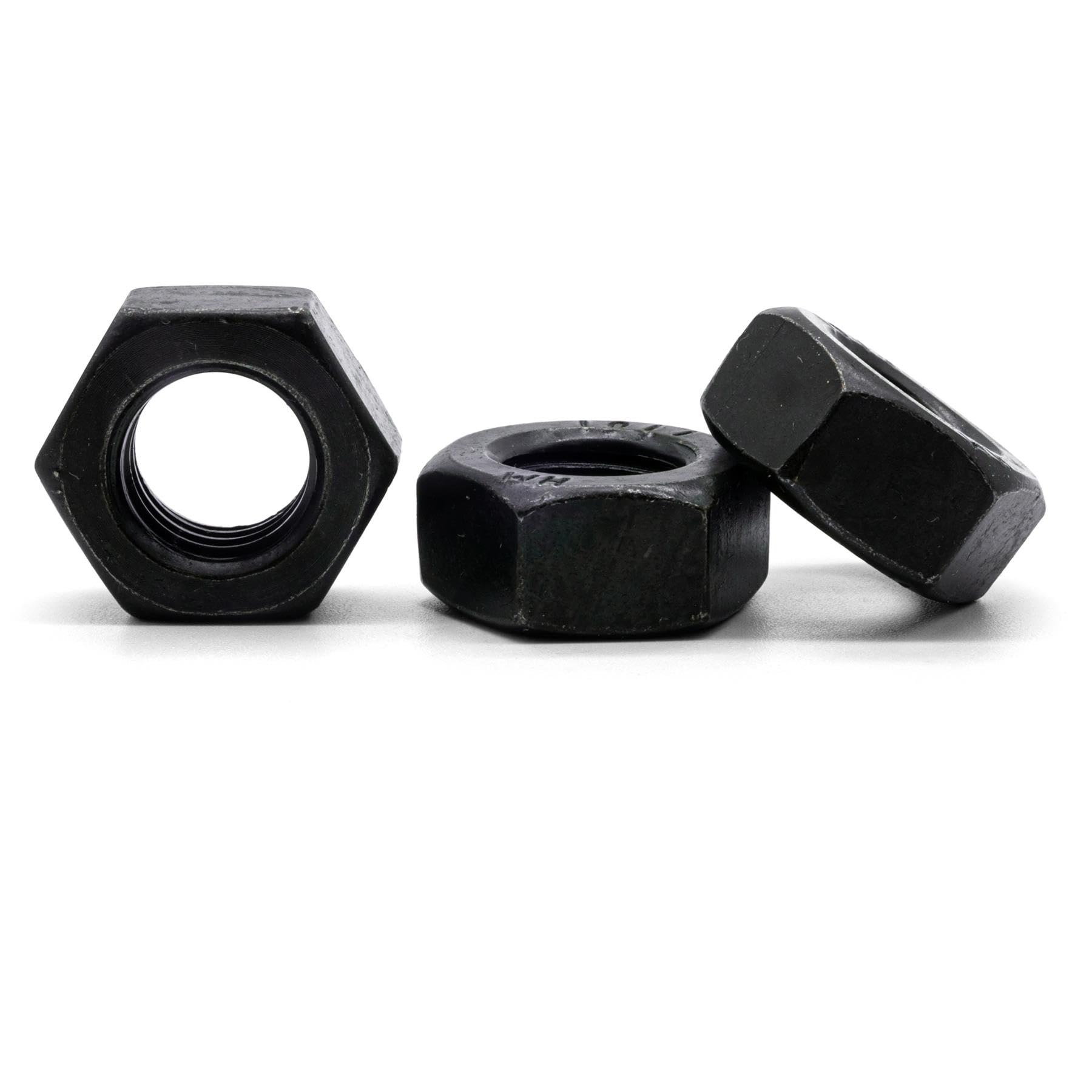 Hippo Hardware M8 (8mm) High Tensile Self Colour Hexagonal Steel Black Hex Full Nuts Grade 10 DIN934 (Pack of 100)