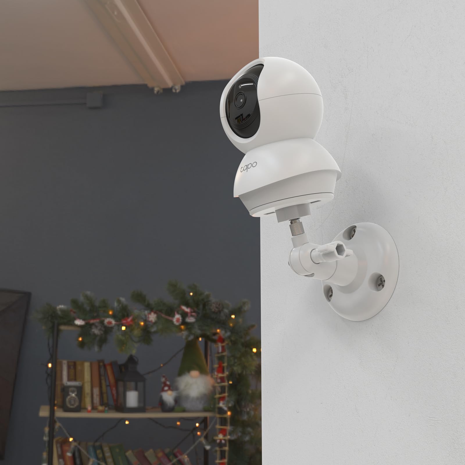 HOLACA Soporte de pared compatible con TP-Link Tapo C200 / C210 / C220 / C201 / C202 / C211 / C212 / C222 / C230 Cámara de vigilancia wifi para interiores, color blanco, 1 unidad