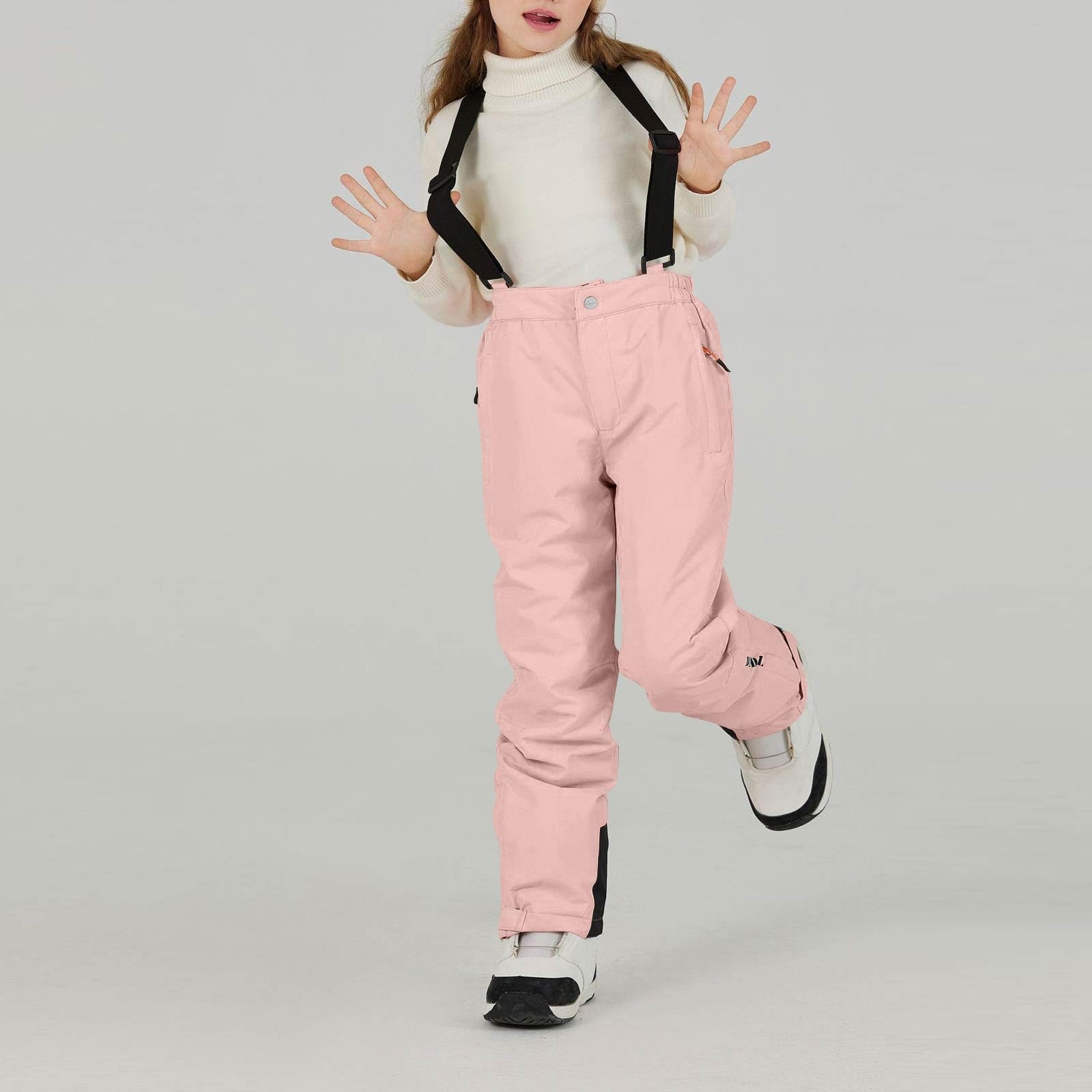 Skihose Kinder,Warme Skihose Kinder Wasserdicht Winddicht Atmungsaktiv Abriebfeste Schneehose Jungen Mädchen Mit Anpassbarer Beinlänge