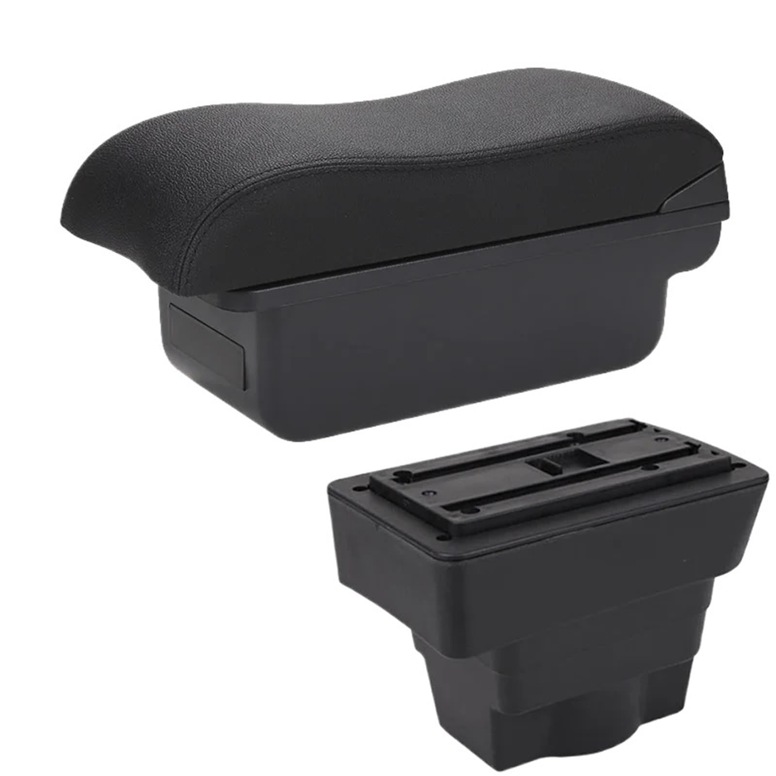 Car Armrest Cushion Fit For Opel Fit For Astra Fit For Armrest Box For Opel Astra J Car Armrest Box Curved Surface Storage Box(B2 Black line 3USB)