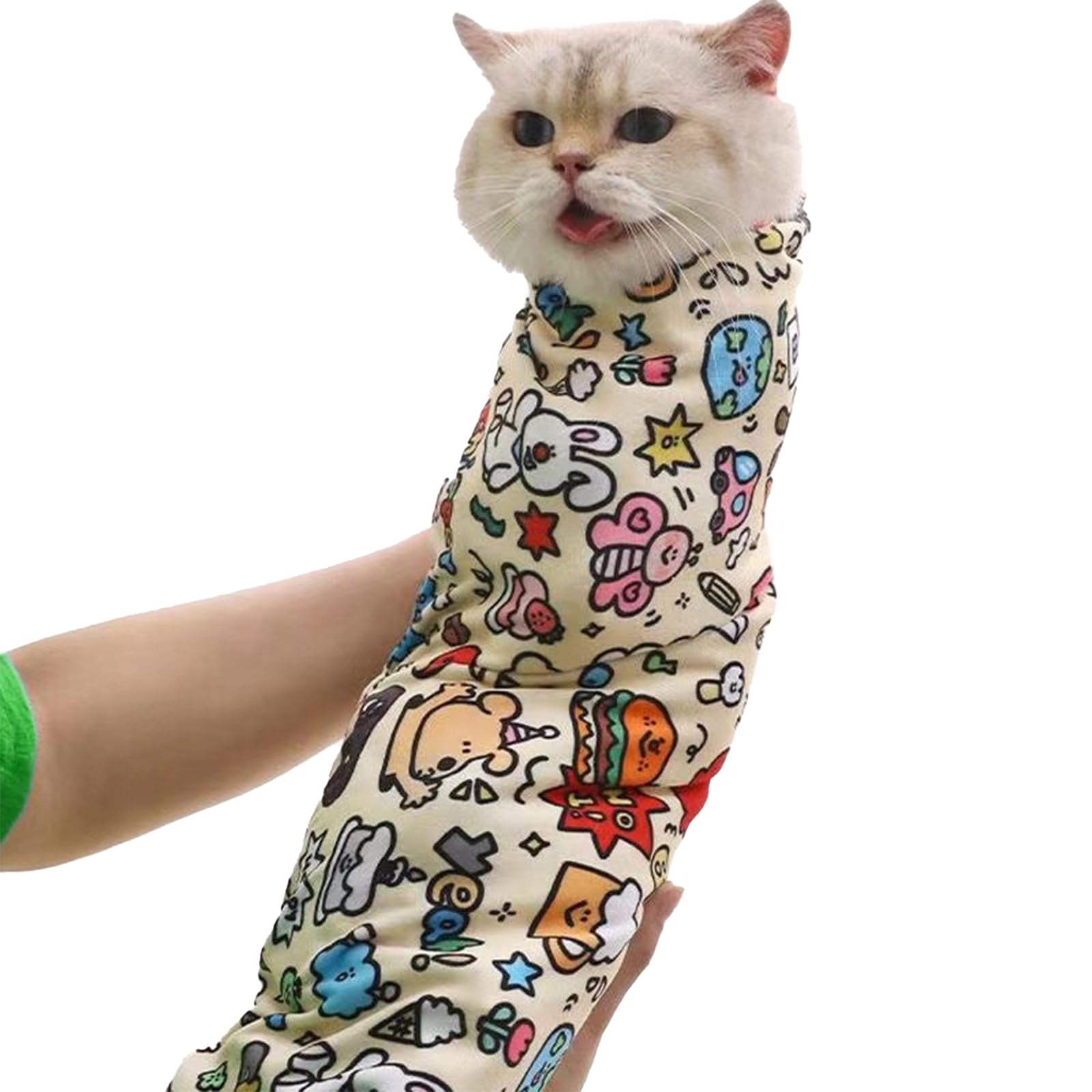 hurifeng Cat Grooming Wrap – Self-Adhesive Anti-Scratch Swaddle Restraint Bag for Stress-Free Nail Clipping, Medication, and Multifunctional Cat Care