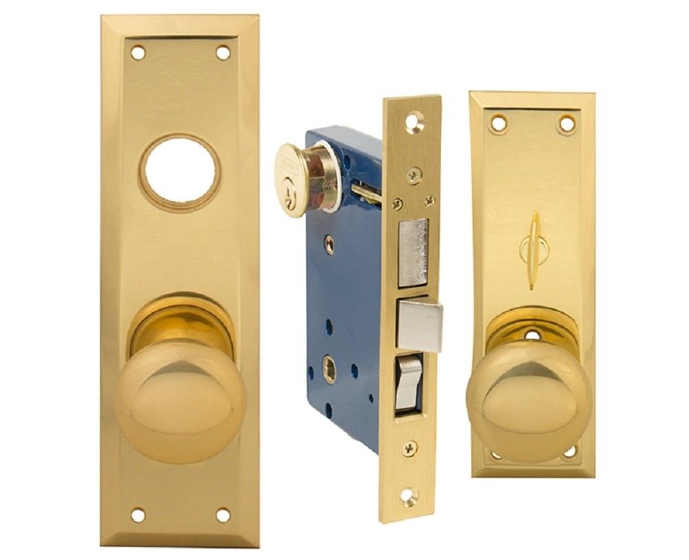 Metro Mortise Entry Lock Right Hand Brass