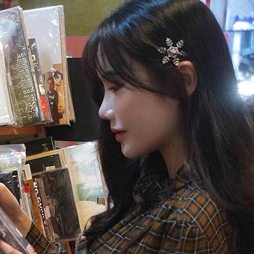 Miniatura 3 de 6 pinzas para el cabello con diamantes de imitación de copo de nieve, horquillas doradas y plateadas, horquilla de cristal para Navidad, invierno,