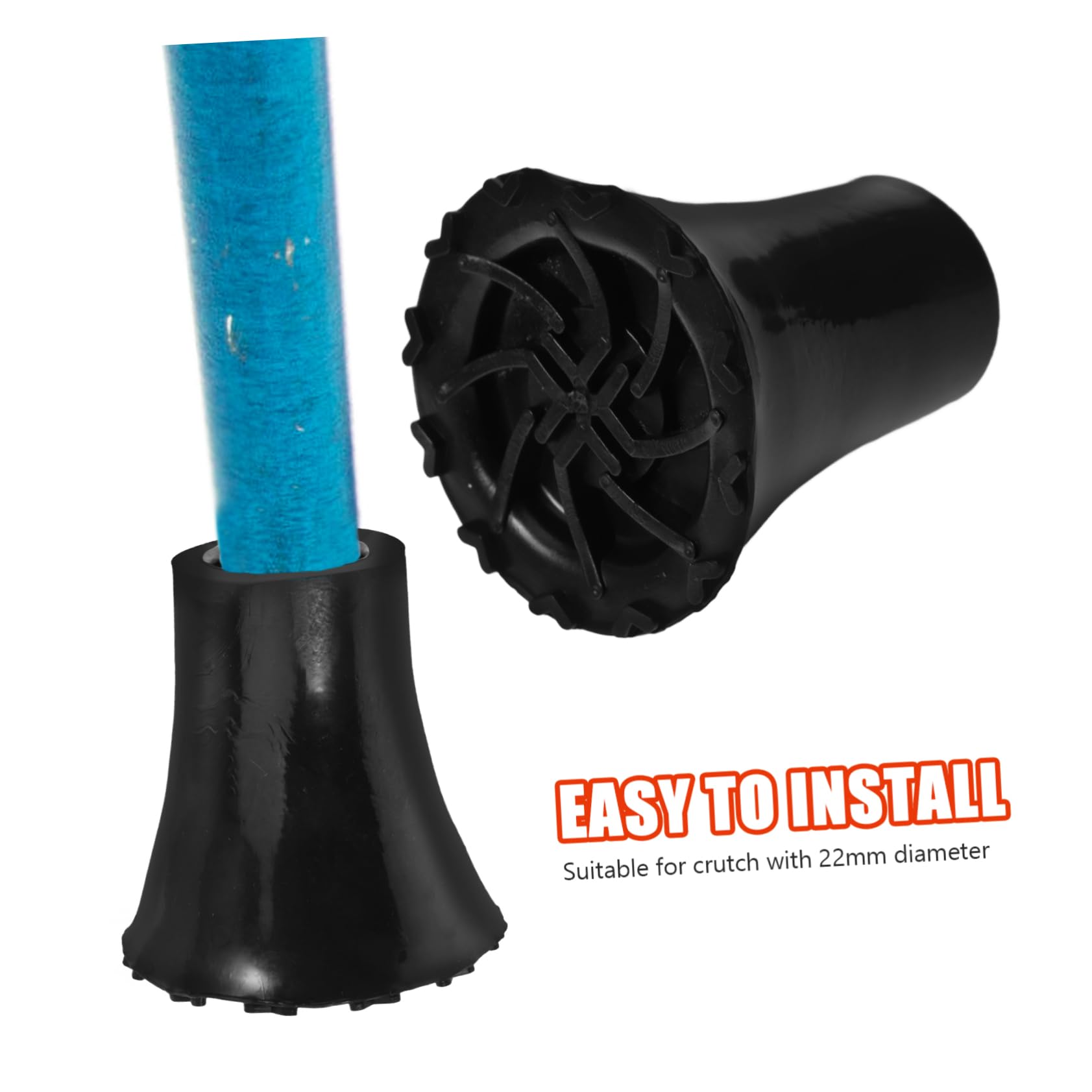 12pièces Embouts De Remplacement Antidérapants Pour Canne Et Crutch Accessoires Pour Randonnée Et Activités Extérieures Couleur Noire