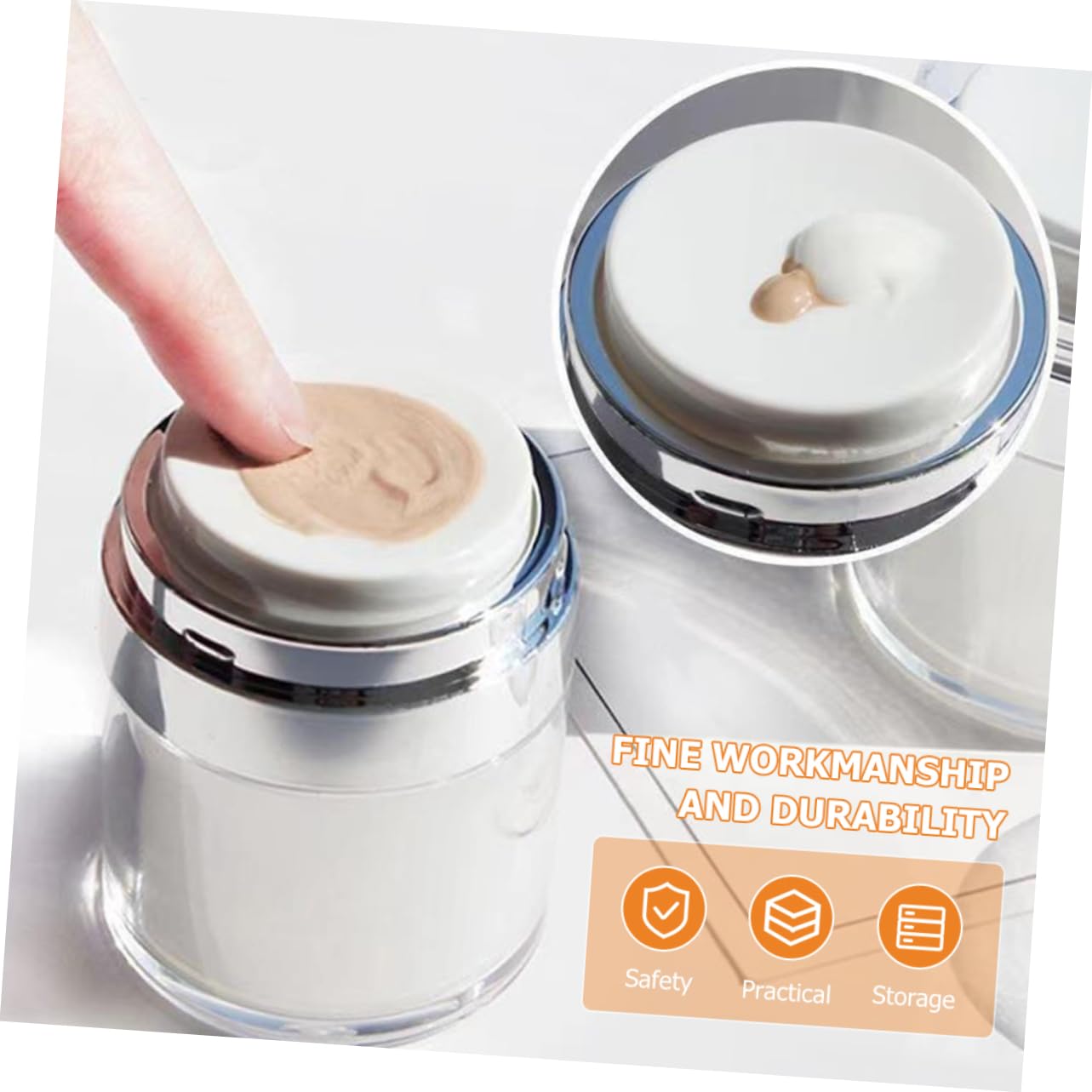 Barattolo Pompa Airless 30Ml Set 4 Contenitori Cosmetici Ricaricabili per Lozioni e Creme per Viaggi e