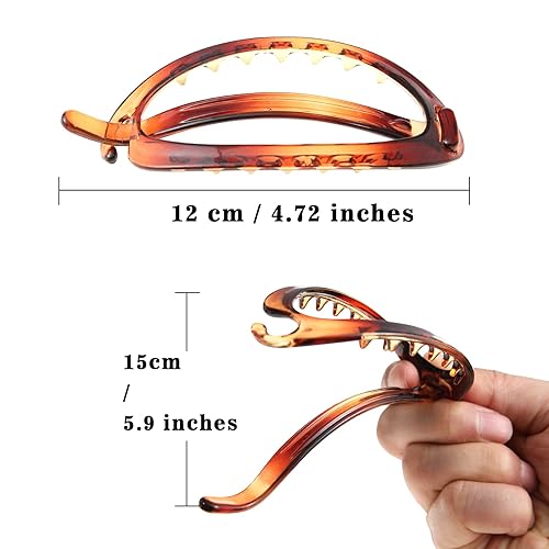 Miniatura 85 de Pinzas para el cabello French Concord, 6 pinzas para el cabello planas deslizantes laterales para volumen, agarre fuerte, agarre antideslizante