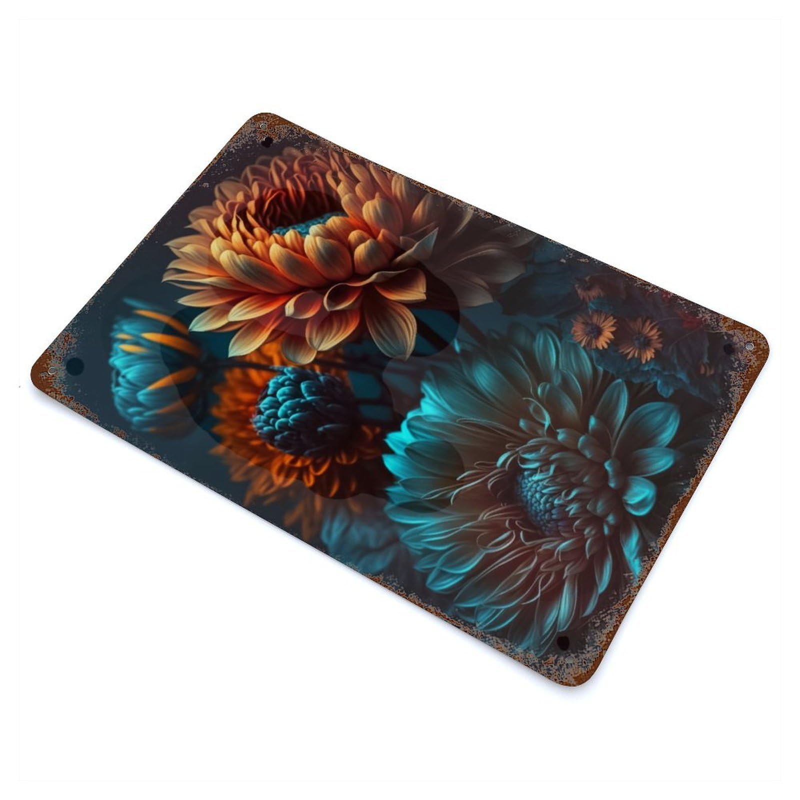 Flower 1 Retro Metal Sign 11.8"x7.9", Farmhouse Wall Decor for Garage, Pub Or Kitchen
