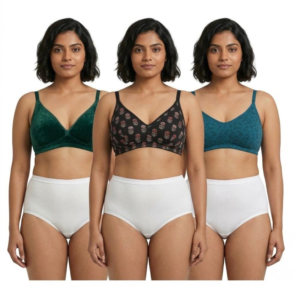 Ladies White Hipster Panties | Breathable Cotton Underwear | Full Coverage Seamless Panty for Women Pack of 3 (White)-image-0