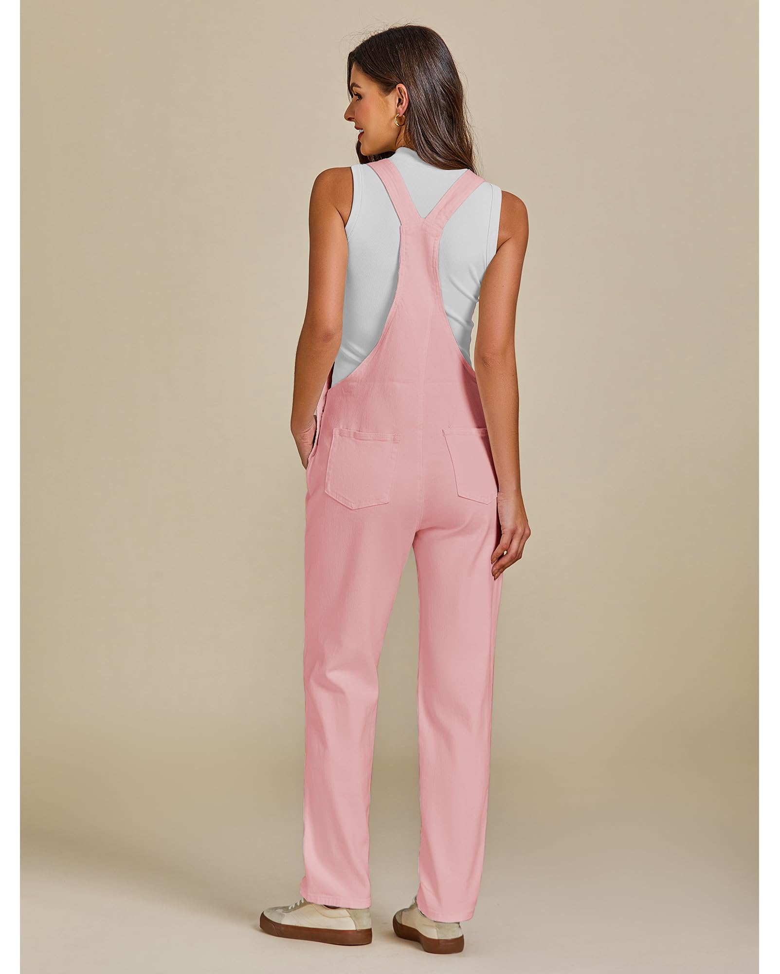 Vetinee Combinaison Ample Salopette Jean Femme