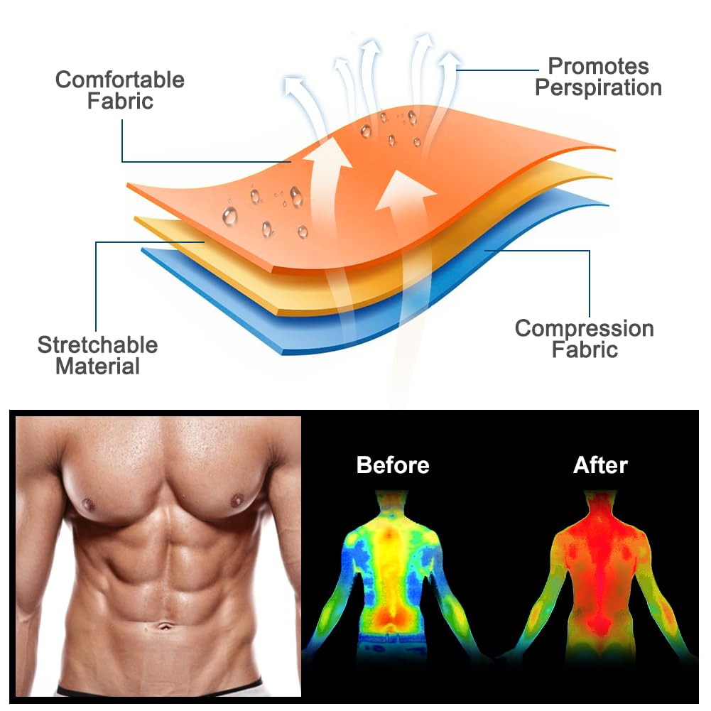 DiULi Canotta Dimagrante Uomo Maglietta Sauna Cerniera Compressione Fitness Manica Corta T Shirt Palestra Body Shaper Sudare