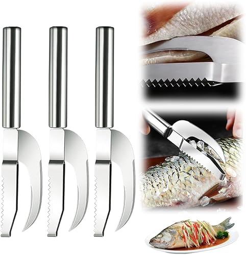 Miniatura 8 de Herramienta de raspado de escamas de pescado, cuchillo multifunción de acero inoxidable para escamas de pescado, kit de limpieza de pescado, 1