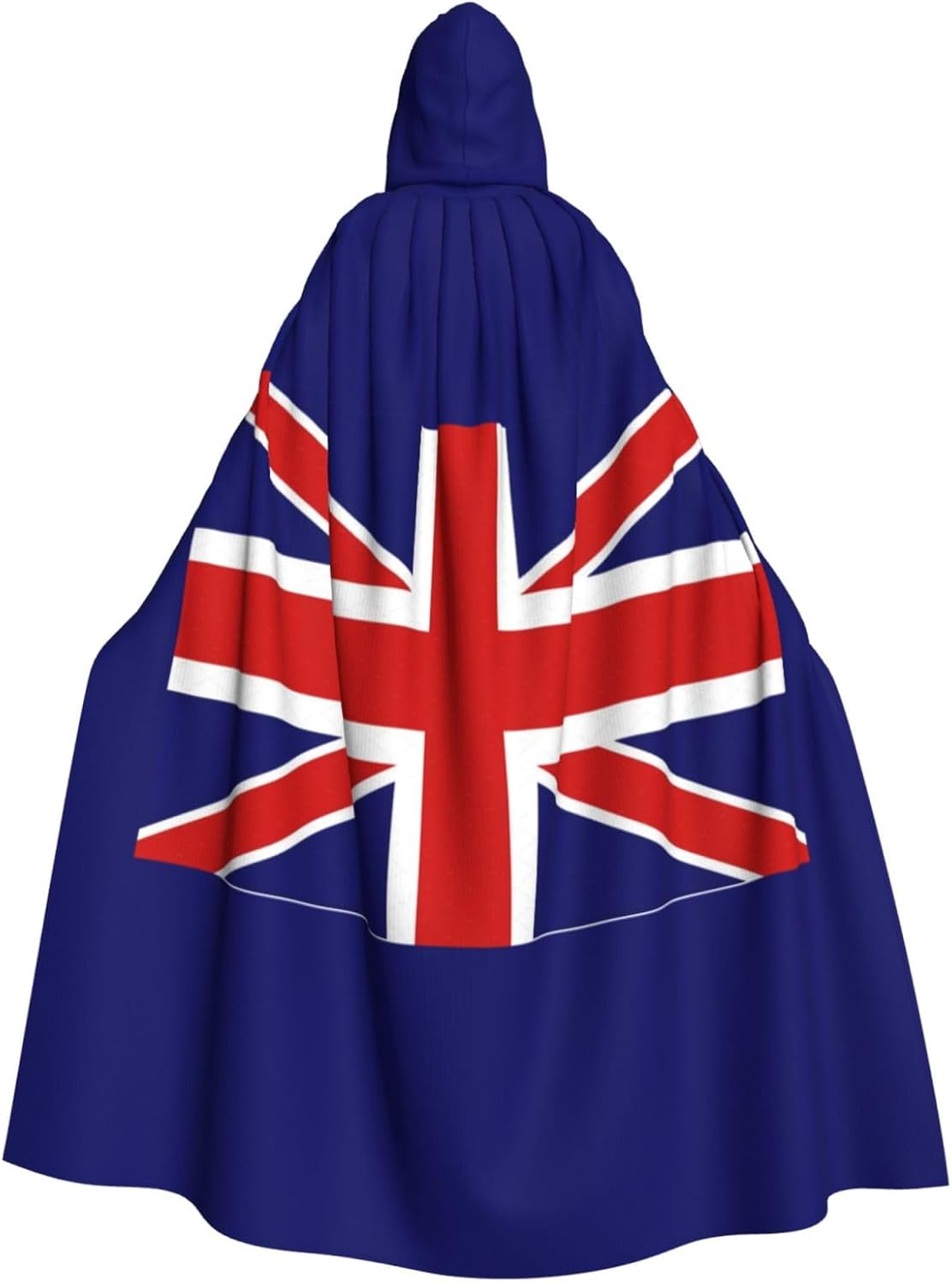 English flag print Carnival hooded robe cape for adult men and women role play. Gothic cape costume