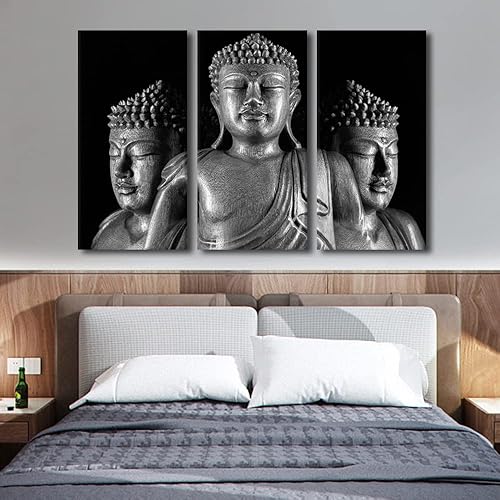 Vista 249 de TUMOVO Wall Art for Living Room Buddha Sculpture Flower Paintings Canvas Wall Art 3 Panel Wall Art Canvas Artwork Wall Decor Large Wall Decor Canvas