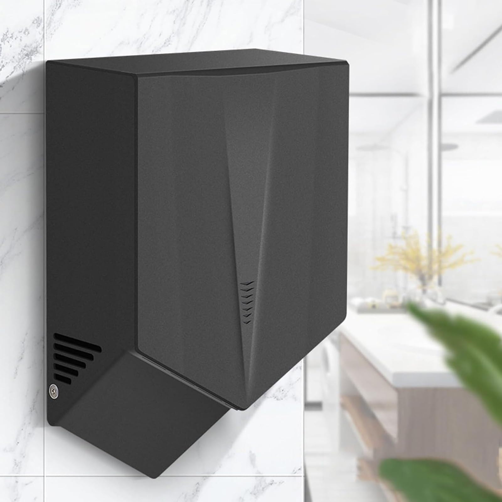 Hand Dryer 6-10 Seconds to Dry, 1500W Electric Hand Dryer for Toilets Commercial, Automatic Sensor Hand Dryer for Kitchen, Bathroom and Toilet, V-Shaped Independent Air Outlet(Black)