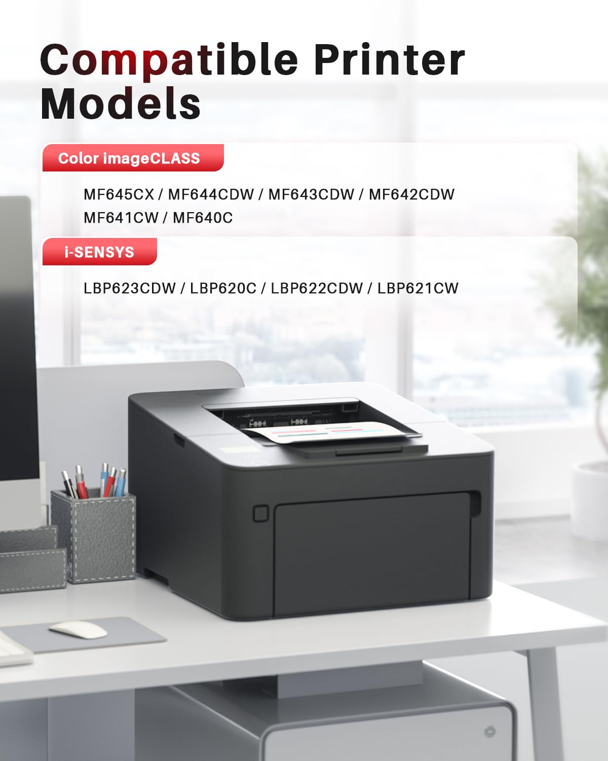 Halloya 54H 054 CRG-054H CRG-054 Compatibile per Canon 054H CRG-054 per MF645cx MF643cdw LBP623cdw LBP621cw LBP622Cdw MF644Cdw MF642Cdw MF640C LBP620 (Nero Ciano Magenta Giallo, 4-Pack)