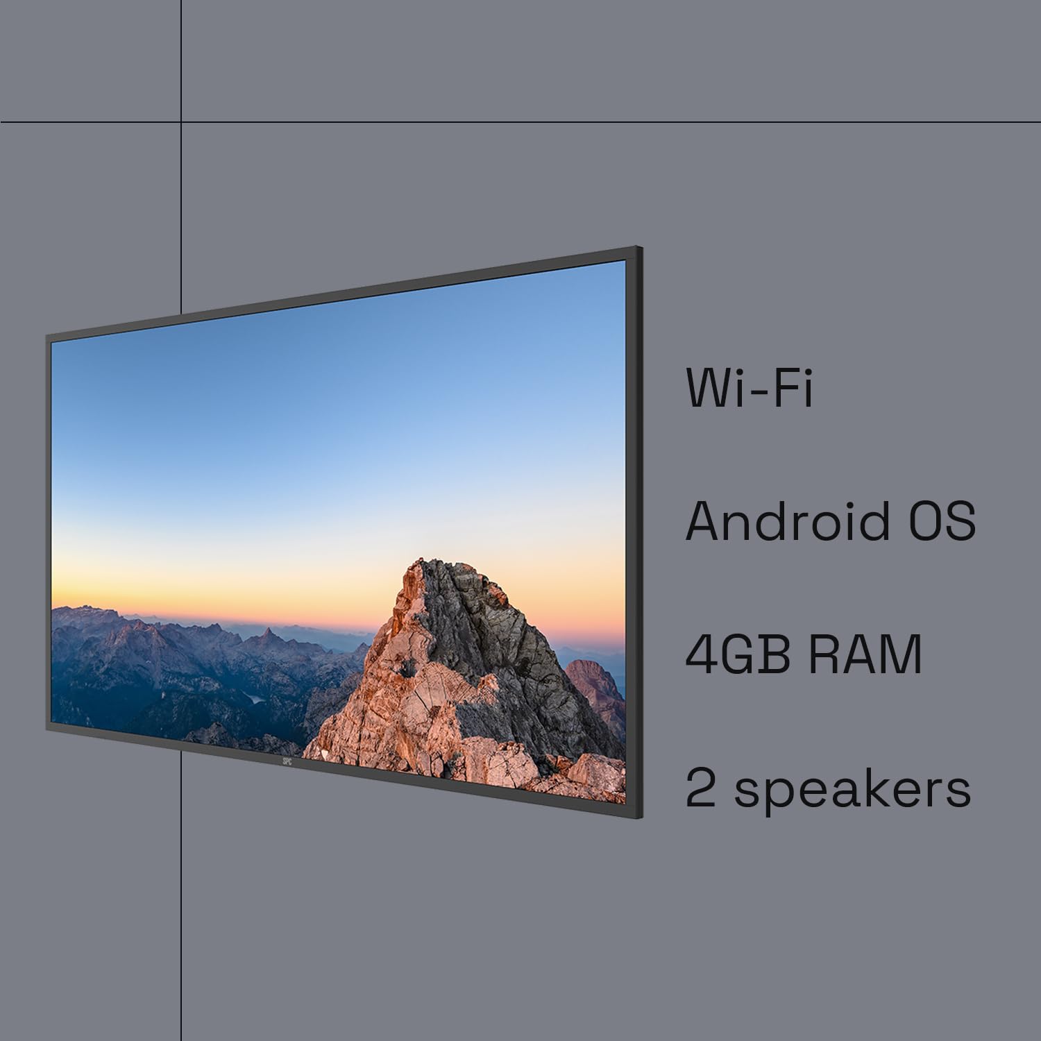 SPC LUMACORE Display 65" - Pantalla 4K UHD | Display Salas de reuniones y señalización Digital | WiFi, Bluetooth, HDMI, Salida de Audio, 2 Altavoces, VESA | Android OS | Brillo 500 CD/m² y Uso 24/7