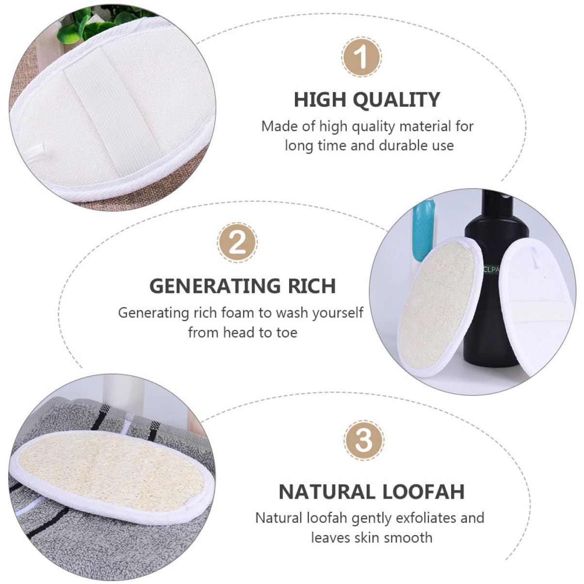 Didiseaon 12pezzi Spugne Esfolianti Loofah Naturale Per Doccia Spazzola Per Massaggio e Pulizia Corpo Per Uso Quotidiano e Relax Bagno