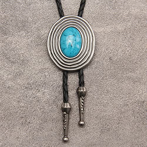 Image of GelConnie Native American Bolo Tie Rodeo Cowboy Leather Necktie Western Necklace Costume Accessories for Men,Women