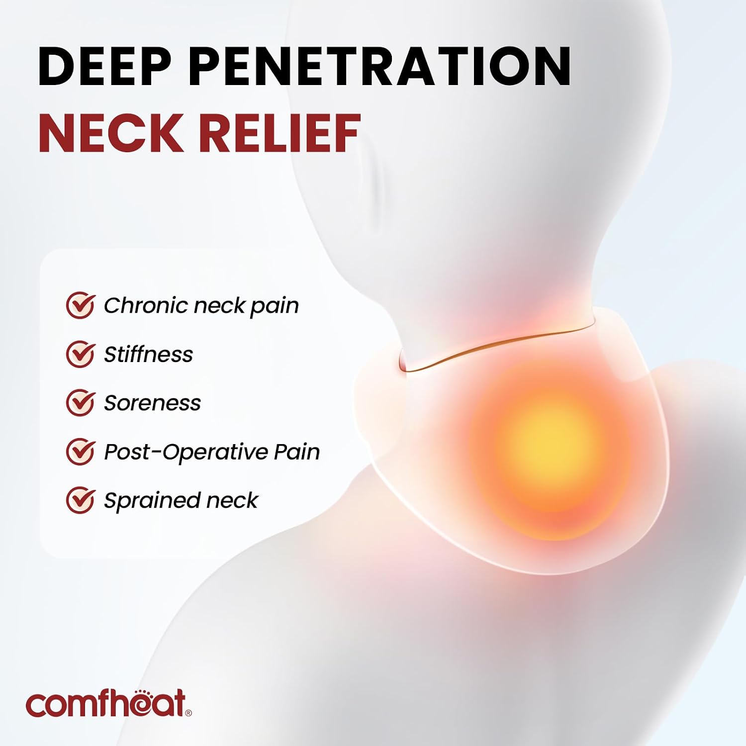 USB Neck Heating Pad for Neck Pain, Heated Neck Wraps Warm Hot Compress Electric Neck Heat Pad Relief for Soreness Stiffness Cervical Spondylosis Adjustable Temperature Auto Shut Off