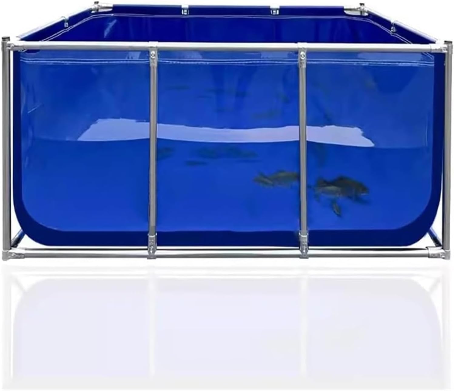 PHLEPS スチールフレーム付きPVCキャンバス魚の池、折りたたみ式貯水