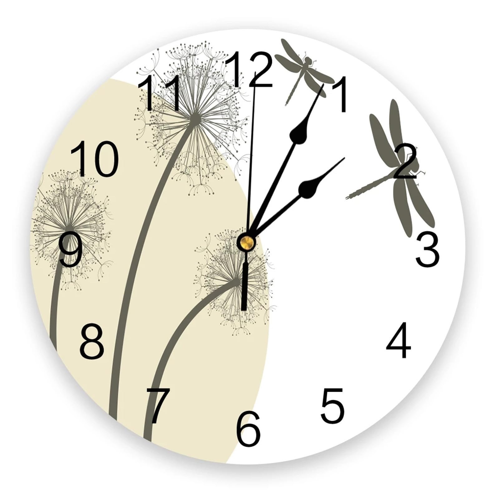 5D Diamond Painting Kits for Adults Full Drill Dandelion Dragonfly Diamond Painting Clock Kits(with Movement) Cross Stitch Diamond Embroidery Clock Art Craft Home Wall Decor Square Drill 16x16inch